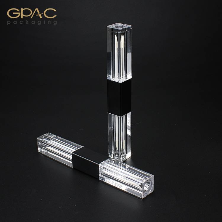 Luxury clear Clear Dual Ended Lip Gloss Container Tube with Brush